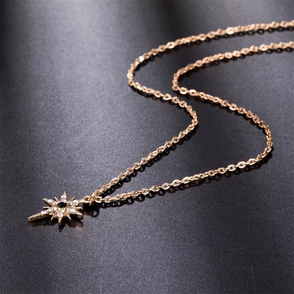 5 for $25 Gold Color Crystal Star Pendant Necklace - Picture 3 of 7